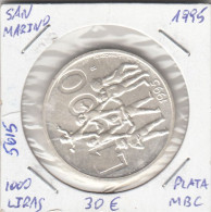 E5615 MONEDA SAN MARINO 1000 LIRAS 1995 PLATA MBC - Saint-Marin