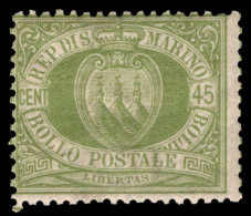 San Marino 1892-94 45c Yellow-green Unmounted Mint. - Ongebruikt