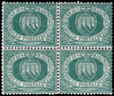 San Marino 1894-97 5c Blue-green Block Of 4 Unmounted Mint. - Ungebraucht