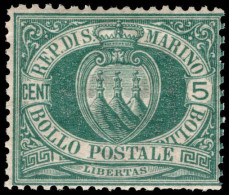 San Marino 1894-97 5c Blue-green Unmounted Mint. - Nuovi