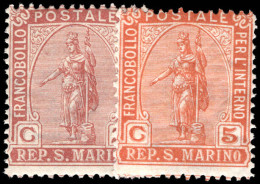 San Marino 1899 Statue Of Liberty Set Unmounted Mint. - Unused Stamps