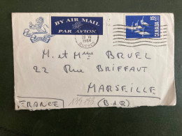 LETTRE Par Avion Pour FRANCE TP OISEAUX 15c OBL.MEC.20 VI 1964 MONTREAL + RITZ MONTREAL - Storia Postale