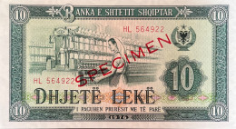 Albania 10 Leke, P-43s2 (1976) - UNC - SPECIMEN - Albania