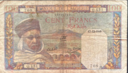 Algeria 100 Francs, P-85 (1940) - Very Good - Algerien