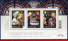 Ref. CA-V2011-1 CANADA 2011 - RELIGION - STAINED GLASSSOUVENIR SHEET MINT MNH, CHRISTMAS 3V - Neufs