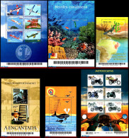 Ref. BR-Y2002-SS BRAZIL 2002 - ALL SOUVENIR SHEETS OFYEAR, SCOTT 2843+46+49+51+55+58, MNH, . 20V Sc# 2843~2858 - Années Complètes