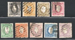 1867-70  King Luiz Perf.  Complete Set 5 To 240 Reis Sc 25-33 Used  CV $1,100 - Oblitérés