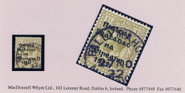 Ireland Westmeath 1922 Thom Rialtas Blue-black Ovpt On 1s Bistre-brown Fresh Used Neat BALLYMAHON MULLINGAR 27 NO 22 Cds - Gebruikt