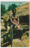 GUINÉ, BISSAU, Rapariga Fulas Fille Seins Nus, Girl Bare Breasts Old Postcard - Guinea-Bissau