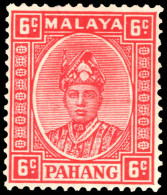 Pahang 1935-41 6c Scarlet Lightly Mounted Mint. - Pahang