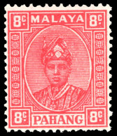 Pahang 1935-41 8c Scarlet Lightly Mounted Mint. - Pahang