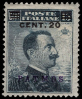 Patmos 1912-21 20c On 15c Lightly Mounted Mint. - Egée (Patmo)