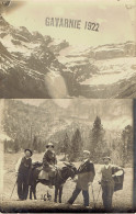 65 Gavarnie 1922 Promenade Avec Un Ane Et Guide Carte Photo Double Vue  - Gavarnie