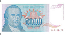 YOUGOSLAVIE 5000 DINARA 1994 AUNC P 141 - Yugoslavia