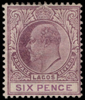Lagos 1904 6d Lightly Mounted Mint. - Rhodesia & Nyasaland (1954-1963)
