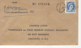 23045) Canada Postmark Cancel Closed Post Office Essondale BC - Lettres & Documents
