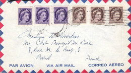 CANADA  AFFRANCHISSEMENT COMPOSE SUR LETTRE POUR LA FRANCE 1957 - Storia Postale