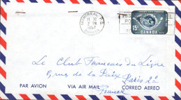 CANADA SEUL SUR LETTRE POUR LA FRANCE 1957 - Covers & Documents