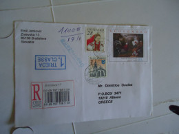 SLOVAKIA  REGISTERED   COVER WITH STAMPS  PAININGS  BOGDAN COSTUMES - Autres & Non Classés