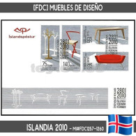 B0897.1# Islandia 2010. [FDC] Diseño Islandés (N) MI#1257-1260 - FDC