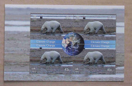 N-U-C Ny08-01 : Nations Unies New-York  - Changement De Climat, Ours Polaire Sur Terrain Dégelé Et Globe Terrestre - Unused Stamps