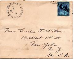 67653 - Grossbritannien - 1900 - 2,5d QV Jubilee EF A Bf DUBLIN&QUEENSTOWN TPO -> PAQUEBOT -> NEW YORK, NY (USA) - Lettres & Documents