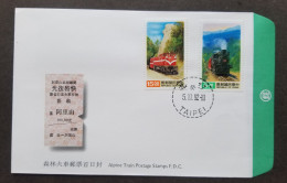 Taiwan Alpine Train 1992 Locomotive Railway Railroad Transport (stamp FDC) - Brieven En Documenten