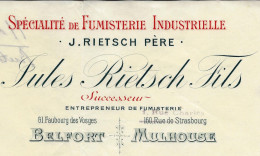 1910 ENTETE CHEMINEES INDUSTRIELLES J.RIETSCH BELFORT Mulhouse => Vairet Baudot Briqueterie => Musée Ciry Le Noble S.& L - 1900 – 1949