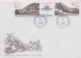 Enveloppe   FDC   1er  Jour   T.A.A.F    Hommage  à   Jean  CHARCOT   1986 - FDC