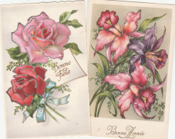 2  CPA     J4    Bonne Fête    Fleurs Pailletées5 - Collezioni E Lotti