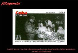 PIEZAS. CUBA MINT. 2012-06 XX ANIVERSARIO DE LAS RELACIONES DIPLOMÁTICAS CUBA-UCRANIA. SERIE SIN DENTAR - Ongetande, Proeven & Plaatfouten