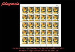 CUBA. PLIEGOS. 2002-26 CENTENARIO DE LA POETISA CUBANA DULCE MARÍA LOYNAZ - Blocchi & Foglietti