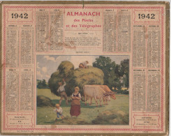 ALMANACH Des Poste 1942 -  Département De L 'aude - Apprenti Faneur - Tamaño Grande : 1941-60