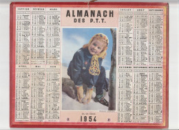 ALMANACH Des Poste 1954-  Département De L 'aude - Jeu De Neige - Grand Format : 1941-60