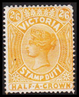 1884. VICTORIA AUSTRALIA STAMP DUTY. Victoria 2/6  = HALF A CROWN. Hinged, Thin Spot.  (Michel 20) - JF534427 - Nuovi