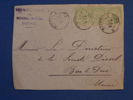 BV2 TUNISIE   LETTRE DEVANT  1905  BIZERTE  A  BAR S AUBE FRANCE +AFF.INTERESSANT+ - Lettres & Documents