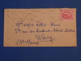 BV2 TUNISIE   LETTRE 1921  TUNIS   A  WASSY FRANCE +AFF.INTERESSANT+ - Brieven En Documenten