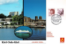 NORWAY 1992 PU89 FERRY KIEL-OSLO PHILATELIC EXHIBITION CARD - Tarjetas – Máximo