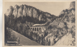 D1006) SEMMERING - Polleroswand Tunnel Mit DAMPFLOK ZUG Auf Viadukt ALT - Semmering