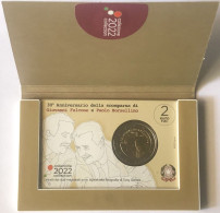 ITALIA 2022 FALCONE E BORSELLINO COINCARD MONETA 2 EURO FDC - Colecciones