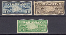 Etats Unis Poste Aerienne 1926 / 27 Yvert 7 * Neuf Avec Charniere, 8 / 9 ** Neufs Sans Charniere. - 1b. 1918-1940 Ungebraucht