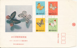 Taiwan FDC 20-7-1977 Butterflies Complete Set Of 4 With Nice Cachet - FDC