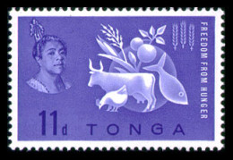 Tonga, 1963, Freedom From Hunger, FAO, Food And Agricultural Organization, United Nations, MLH, Michel 127 - Tonga (...-1970)