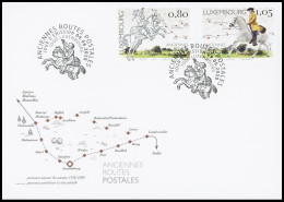 FDC° - Luxembourg - Anciennes Routes Postales / Oude Postroutes / Alte Postrouten / Old Mail Routes - EUROPA 2020 - 2020