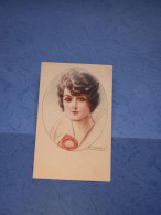 Donna-con Fiore-illustratore Mauzan-fp-1930 - Mauzan, L.A.