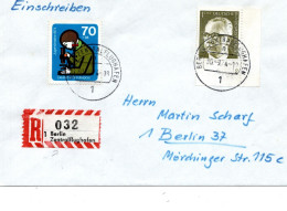 67661 - Berlin - 1970 - 1DM Heinemann MiF A Orts-R-Bf BERLIN-ZENTRALFLUGHAFEN - Briefe U. Dokumente