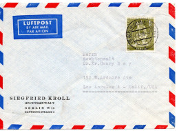 67663 - Berlin - 1958 - 1DM Stadtbilder EF A LpBf BERLIN -> Los Angeles, CA (USA) - Lettres & Documents