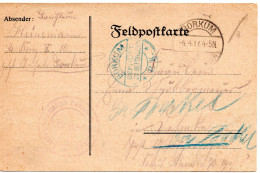 67666 - Deutsches Reich - 1917 - FpKte BORKUM -> Dehmke, M TrpStpl "Landsturmbataillon Hameln ...", M ZensStpl "Borkum" - Cartas & Documentos