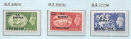 Gb 1948  Festival Of Britain OVERPRINTED B. A. ERITREA   (3)     MOUNTED MINT See Notes & Scans - Neufs