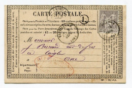 !!! CARTE PRECURSEUR TYPE SAGE CACHET DE VAUVILLIERS DE 1876 ET CACHET DE FACTEUR - Cartes Précurseurs